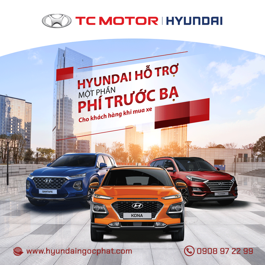 Hyundai hỗ trợ một phần phí trước bạ cho khách hàng mua xe