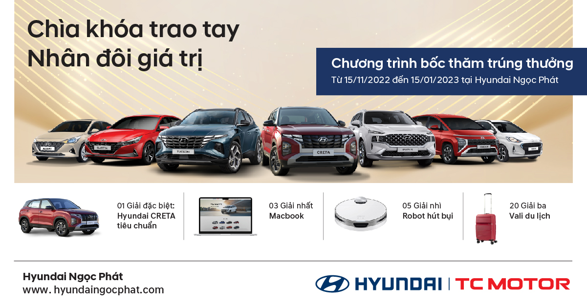 Chương trình bốc thăm trúng thưởng 01 xe Hyundai Creta 1.5AT Tiêu chuẩn