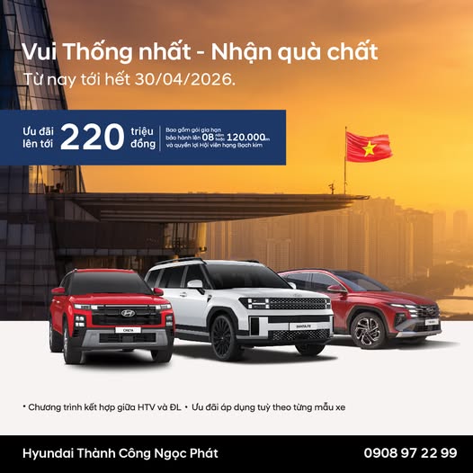 Vui Thống Nhất – Nhận Quà Chất Tại Hyundai Ngọc Phát