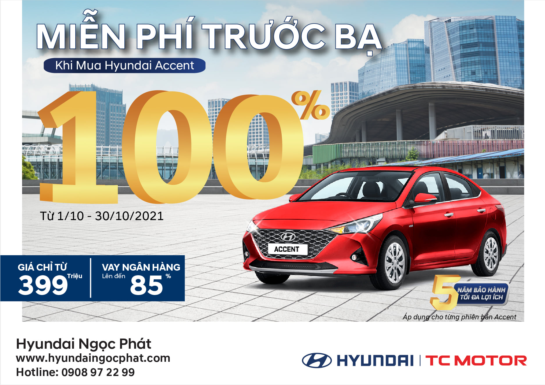 HYUNDAI ACCENT DẪN ĐẦU NHÓM SEDAN HẠNG B – ƯU ĐÃI ĐẾN 100% PHÍ TRƯỚC BẠ