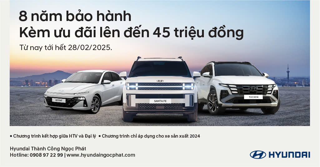 8 NĂM BẢO HÀNH KÈM ƯU ĐÃI LÊN ĐẾN 45 TRIỆU ĐỒNG