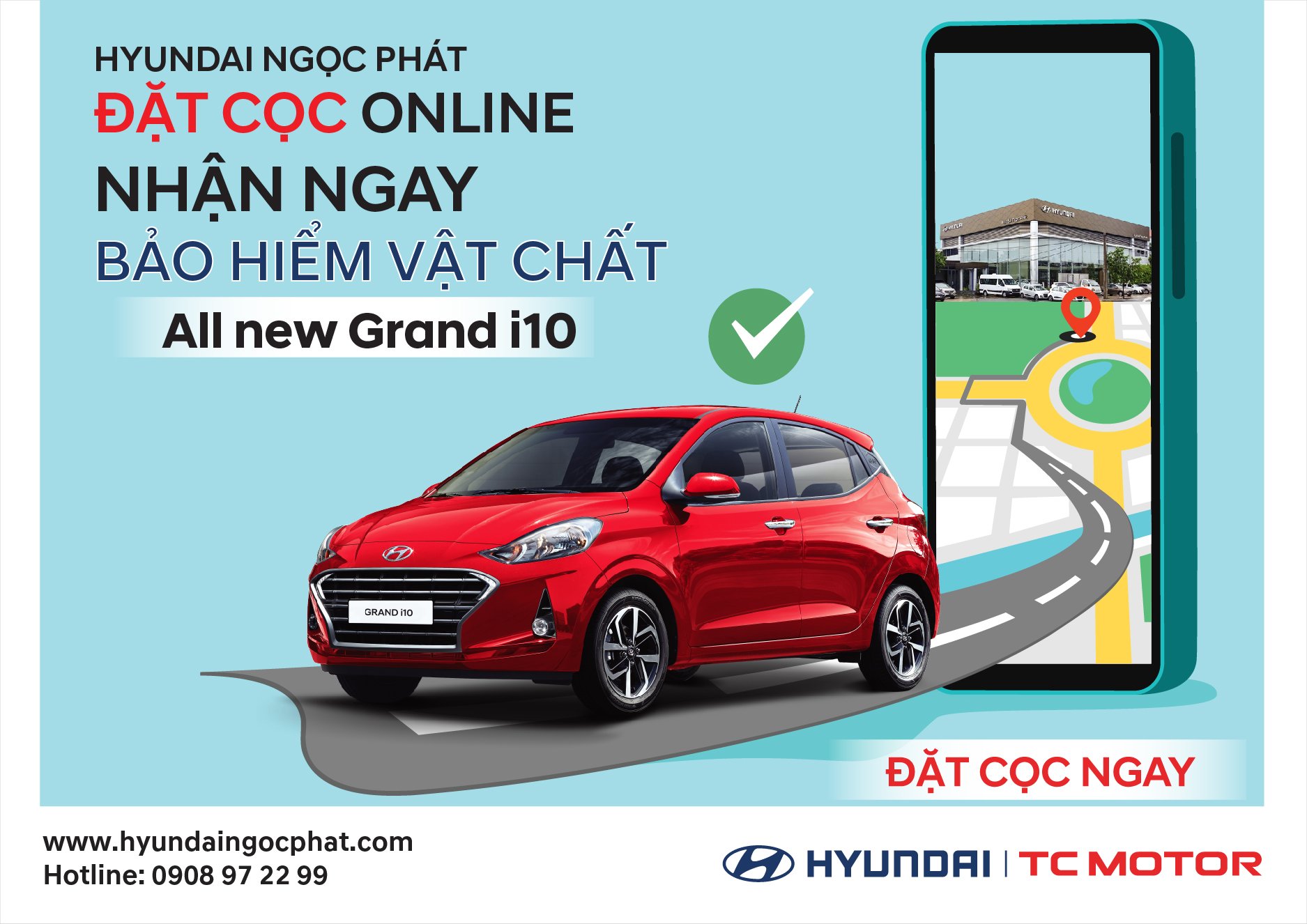 ĐẶT CỌC ONLINE ALL NEW GRAND i10 - NHẬN NGAY 1 NĂM BẢO HIỂM VẬT CHẤT